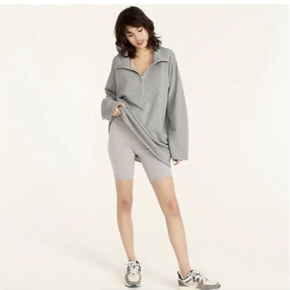 J. Crew University Terry Half-Zip Tunic  NEW - Picture 2 of 12